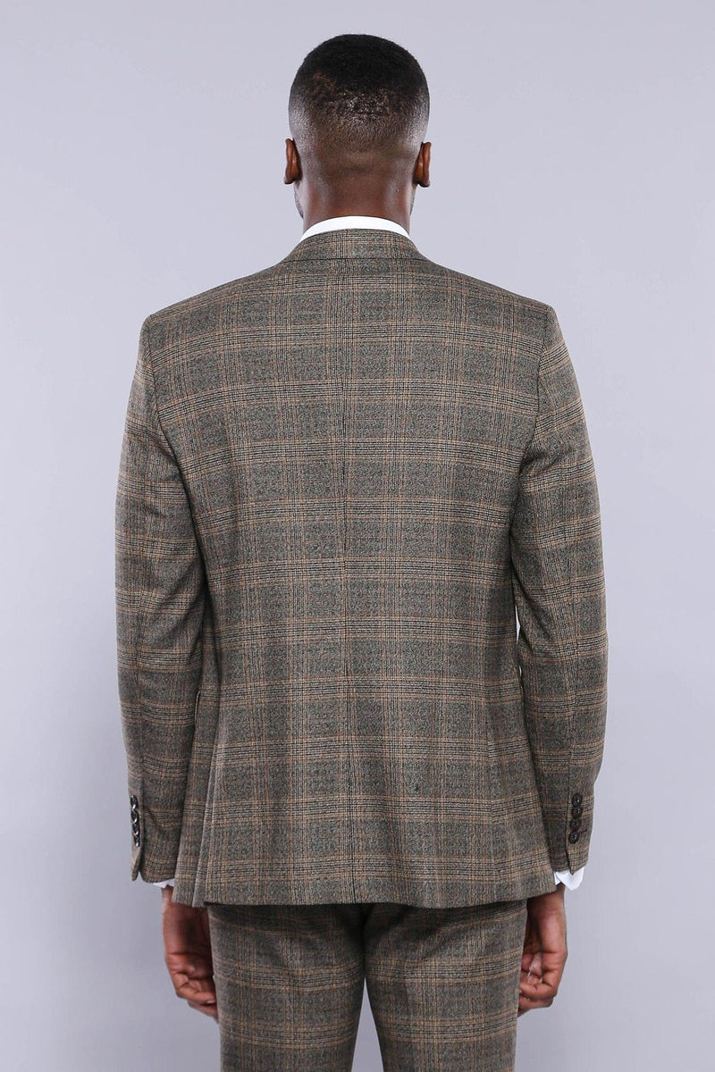 Manny Bellagio Signature Prince of Wales Brown Blazer - Manny Bellagio